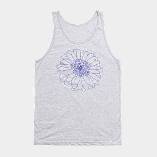 Very Peri Periwinkle Blue Gerbera Floral Line Drawing Color of the Year 2022 Tank Top